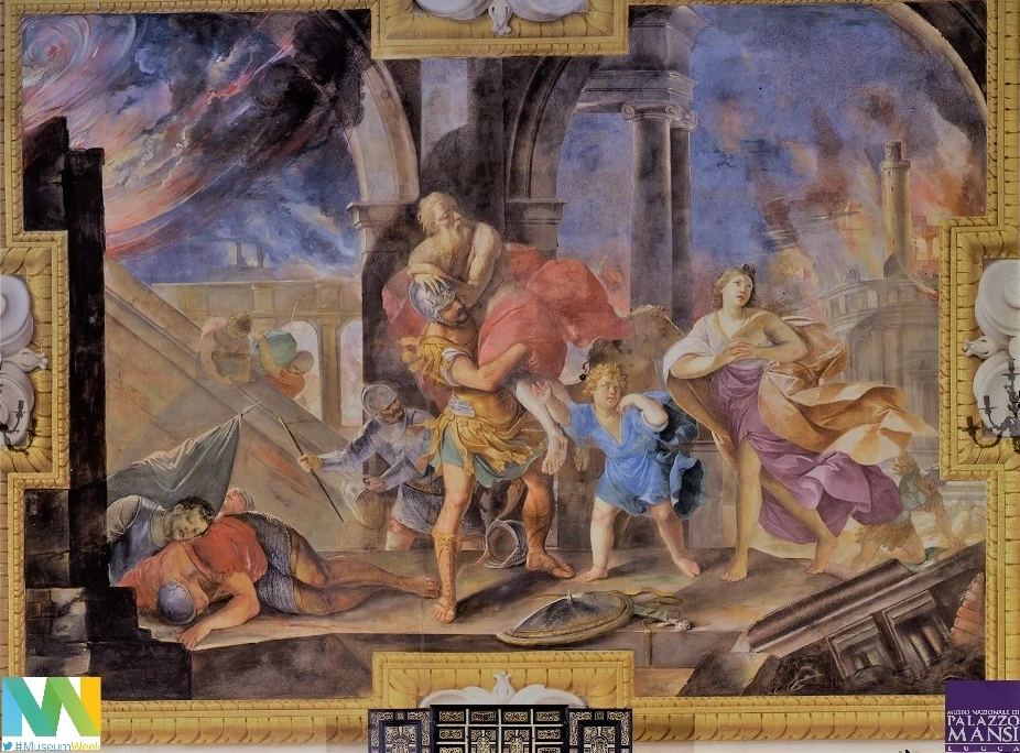 Museum Palazzo Mansi, Lucca - fuga di Enea da Troia in fiamme 1